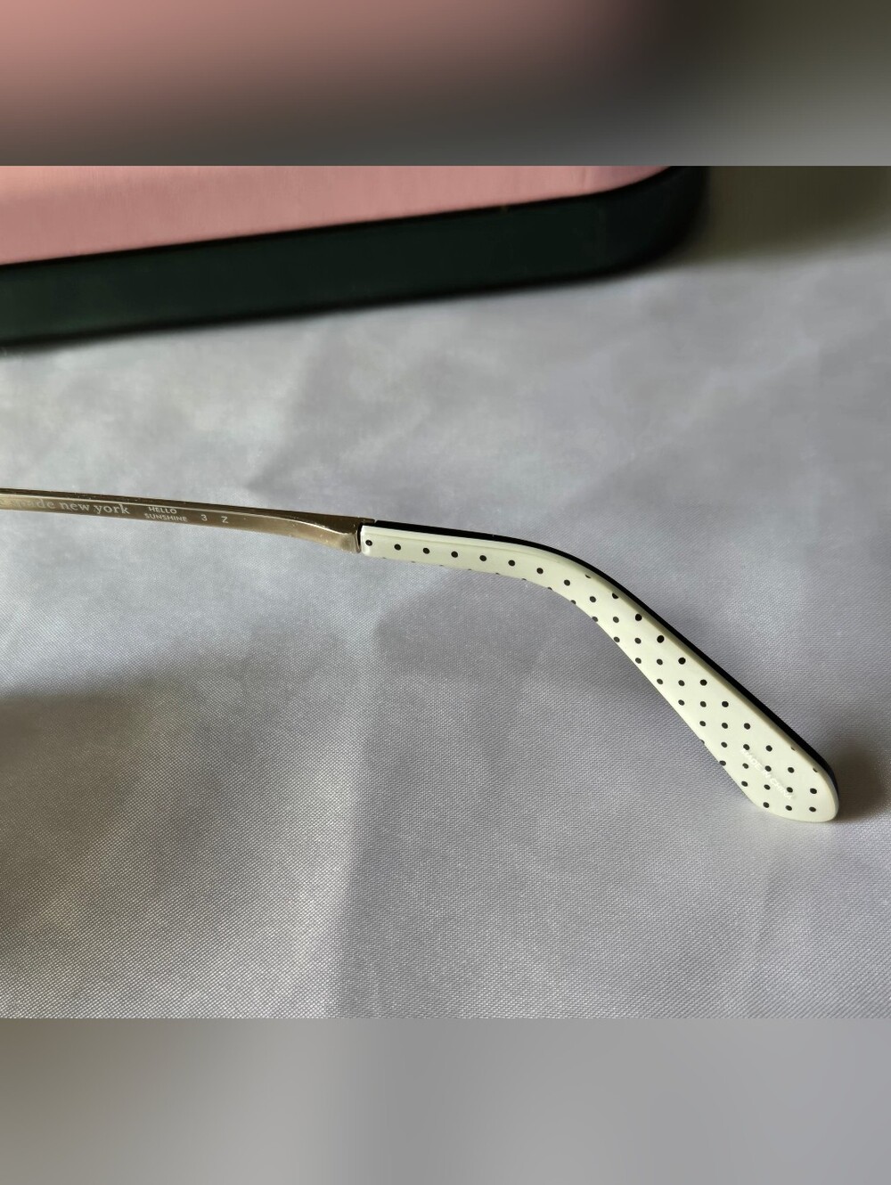 kate spade Hello Sunshine Polarized Gold Tone Eyewear with Pink And Green Case - Picture 6 of 9